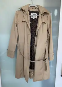 Vintage 90s Y2K  trench coat with detachable inside layer and hood