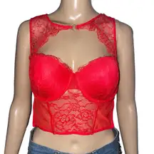 Frederick’s Of Hollywood Red lace Bralette 