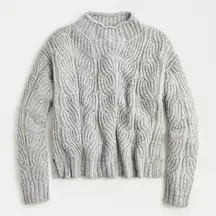 J. Crew pointelle Cableknit sweater alpaca blend