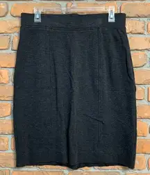 NYDJ‎ Womens 6 Skirt Charcoal Gray Ponte Knit Pencil Skirt Career Office Wear