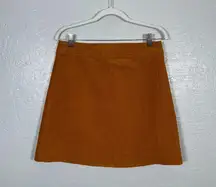 J Crew Mercantile Women 6 Golden Brown Corduroy A-Line Mini Skirt Preppy