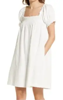 Faherty Ramona smocked babydoll organic cotton dress