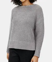 Eileen Fisher  Organic Cotton Cord Crew Neck Box-Top Boxy Fit Large