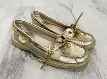 Sperry Gold Snakeskin Loafer Boat Shoes