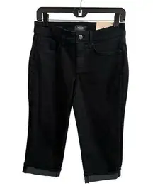 NWT NYDJ Marilyn Crop Jeans Black Lift Tuck technology Women’s Size 2P