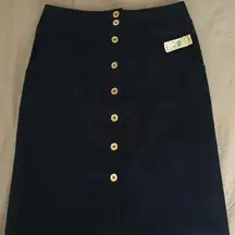 Talbots Women’s Classic Navy Petite Button Skirt size 6 NWT
