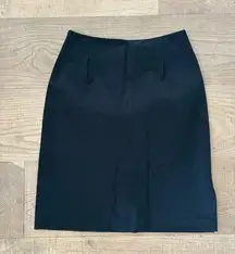 theory black vintage knee length pencil skirt