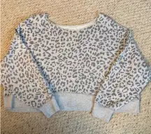 Aerie cropped leopard print crewneck