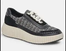 Dolce Vita Dolen Leather  & Crocheted Platform Sneakers Tennis Shoes Sz 6.5