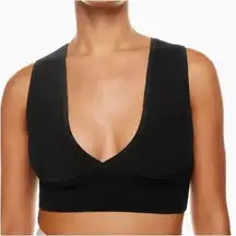 Aritzia Babaton Black Ribbed Cropped Tank