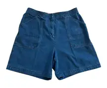 Lauren Ralph Lauren‎ Vintage Denim Shorts 14W Utility Carpenter 90s Y2K Cotton