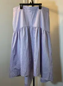 13. Eloquii Purple Midi A-Line Skirt with Tiered High-Low Design Size 18