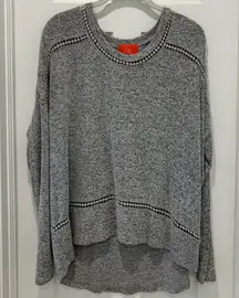 Grey Long Sleeve Top With Lace