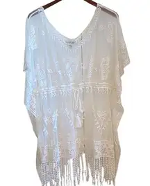 Rachel Zoe off White embroidered Lace boho western Cover-Up