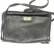 Kate Spade Black Pebbled Cow Leather Magnet Snap Crossbody Shoulder Bag