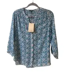 NYDJ Not Your Daughter’s Jeans Daisy Chain Pintuck blouse Small NWT