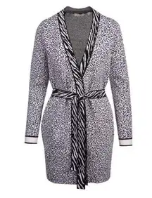 TED BAKER Womens Ivory Lyyinda Zebra Jacquard Cardigan