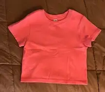 Coral Pink JoyLab Athletic Crop Top T Shirt NWOT