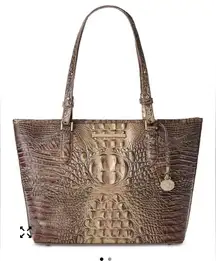 Brahmin Medium Asher Melbourne cappuccino genuine Leather Tote.