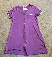 Ekouaer button up soft nightgown