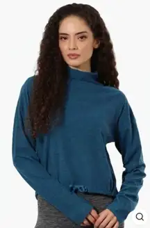 Canada Weather Gear Top Womens XL Heather Blue Athletic Outdoor Mock Neck Sport