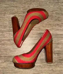 Like New  Red+Raw Umber Joelle High Heel Pump - Size 8.5 (retail $350)