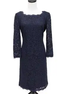 Adrianna Papell ‎ for Live From Red Carpet Blue Lace Dress Size 6