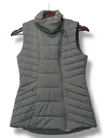 CALIA by Carrie Underwood Gray Quilted Funnel Neck Puffer Vest Women‎ S