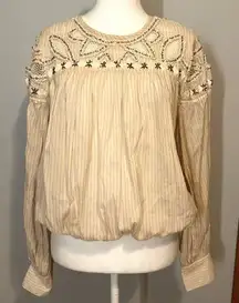 Free People sequin beaded embellished boho top size S BIN‎ I