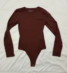 Abercrombie Soft A&F Brown Bodysuit Long Sleeve XS
