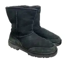 UGG Australia Classic Short Off Roader Leather 5525 Lined‎ Winter Boots Black 7