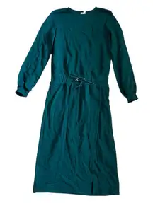 Garnet Hill Green French Terry Sweatshirt Dress