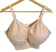 Kindred Bravely Bra Women Size XL Beige Pink Nursing Busty Pumping Postpartum