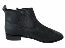 Kelsi Dagger Black Alaska Perforated Zip Ankle Booties(Size 8)
