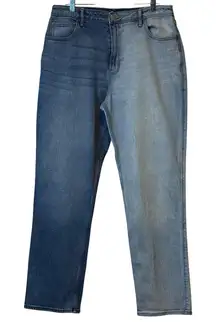 Hollister Ultra High-Rise Stacked‎ Vintage Straight Two-Tone Jeans Denim 32x31 #