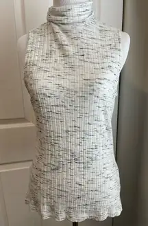 H&M Heathered white and Grey Turtle Neck Tank Top Medium