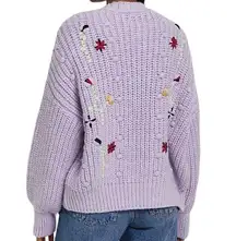 River Island Oversized Floral Open Cardigan Lavender Balloon Sleeve, size Small