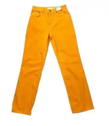 Topshop Women's Orange Dad Jeans Relaxed Fit High Rise Denim Size 26