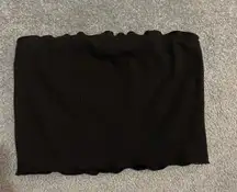 Strapless Lettuce Trim Crop Top