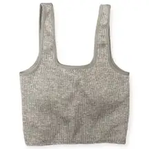 Gray Grey Basic Active Gym Workout Crop Top Sports Bra