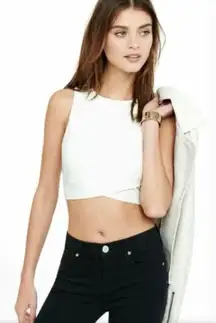 EXPRESS Caged Back Crossover Crop Top