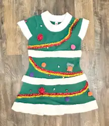 Holiday Time small holiday Christmas Tree ugly sweater short sleeve top  