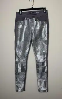 7 for all Mankind Womens 26 Jeans Malhia Kent Metallic Silver Coated Gray Slim