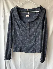 Free People Roxy Henley in Blue Gray Size Small