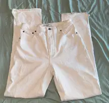 Abercrombie & Fitch Cream Straight Ultra High Rise Jeans