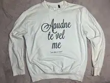 Topshop Tee & Cake Off White Graphic “Your Place or Mine” Sweatshirt Size 8