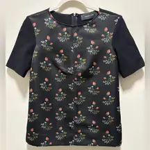 Derek Lam Black Floral Blouse