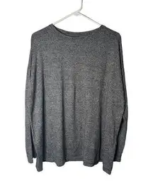 Eileen Fisher  Women Small Grey Long Sleeve T-Shirt Cotton Hemp Relaxed Casual