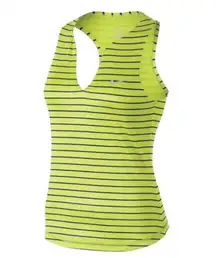 Nike Dri-Fit Neon Yellow Striped Pure Tennis Tank