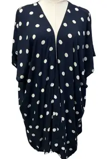 Loft Polka Dot‎ Kimono Womens XS/S New Navy Blue Summer Spring Beach Flowy